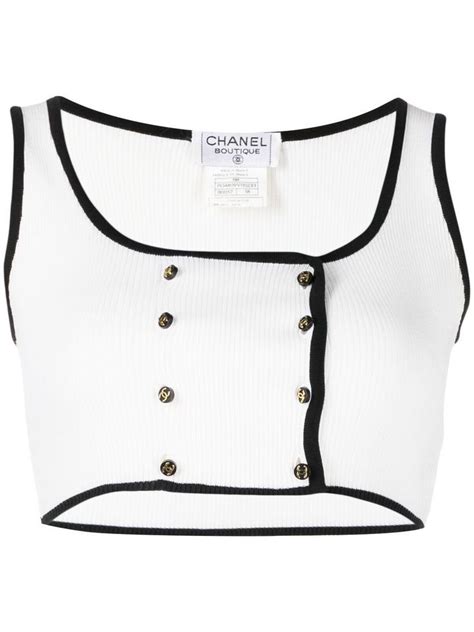 chanel crop top white|chanel tank tops for sale.